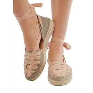 Free People Heat Wave Corset Wrap Ribbons Espadrille 38/7.5 Fairy Grunge